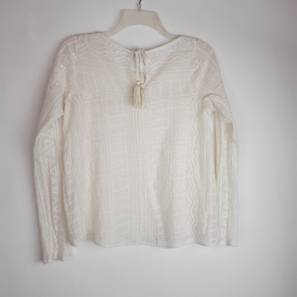 HOLLISTER Romantic Sheer Light Cream Top EUC - Picture 7 of 8
